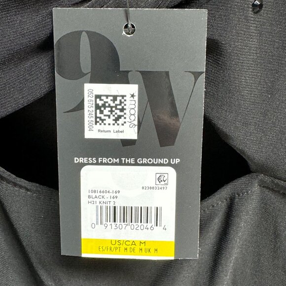 Nine West Women's Black Knit Top With Sheer Sleeves & Keyhole Detail Size M - Picture 7 of 7